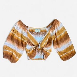 Urban Outfitters Orange Striped Crop Top